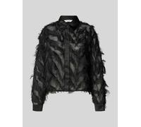 Selected Femme Regular Fit Hemdbluse in semitransparenter Optik Modell 'MYLINE' in Black, Größe 34