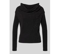 Selected Femme Regular Fit Langarmshirt mit Wasserfall-Ausschnitt Modell 'SANDRA' in Black, Größe M