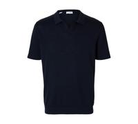 SELECTED HOMME Poloshirt mit V-Ausschnitt Modell 'MATTIS' in Dunkelblau, Größe S
