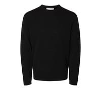 SELECTED HOMME Regular Fit Strickpullover aus reiner Baumwolle 'RAVI' in Black, Größe XL
