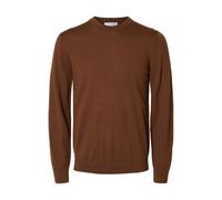 SELECTED HOMME Regular Fit Pullover aus reiner Merinowolle Modell 'TRAY' in Cognac, Größe S