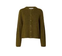 Selected Relaxed Fit Strickjacke aus Woll-Mix mit Alpaka-Anteil Modell 'LULU' in Oliv, Größe L