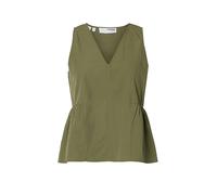 selected women - SLFBLAIR SL V-NECK PEPLUM TOP NOOS Deep Lichen Green - Gr. - 34