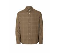 SELECTED Flanellhemd Slim Fit SLHSLIMOWEN beige | S