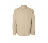 SELECTED HOMME Slim Fit Freizeithemd aus reiner Baumwolle Modell 'SLIMOWEN' in Beige Melange, Größe S