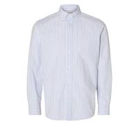 Selected Slimrick-poplin Long Sleeve Shirt Blau S Mann (Herstellerartikelnummer: 16092564-BrightWhite/StripesStripes-S)