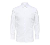 Selected Hemd SLHSLIMETHAN Classic-Slim Langarm 100% Baumwolle Weiß M
