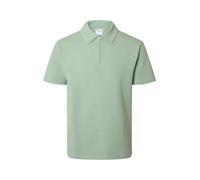 Selected Homme Herren Poloshirt SLHSANDER Seersucker Zip - Regular Fit S - XXL, Größe:XXL, Farbe:Iceberg Green 16096773
