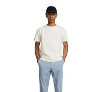 SELECTED HOMME T-Shirt mit geripptem Rundhalsausschnitt Modell 'SANDER' in Offwhite, Größe M