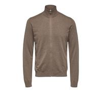SELECTED HOMME Herren SLHBERG Full Zip Cardigan NOOS, Teak/Melange, S