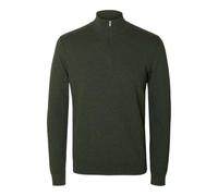 SELECTED HOMME Regular Fit Troyer aus reiner Baumwolle Modell 'BERG' in Oliv Melange, Größe XXL