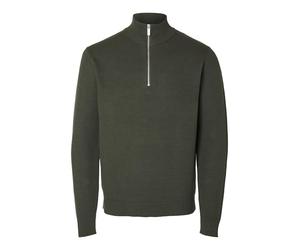 Selected Homme Herren Slhdane Knit Structure Half Zip Noos Pullover, Forest Night, S EU
