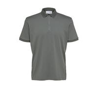 Selected Poloshirt FAVE – Kurzarm, Regular Fit aus Baumwoll-Mix – Agave Green Größe M