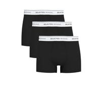 Boxershorts SELECTED HOMME "SLHLIAM 3-PACK TRUNK NOOS", Herren, Gr. L, schwarz, Jersey, Obermaterial: 95% Baumwolle, 5% Elasthan, unifarben, eng, Unterhosen (92515437-L) schwarz