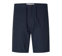 Selected Homme Herren Shorts SLH Regular-Brody – Leinen, Regular Fit – Dark Sapphire Größe L