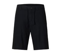 SELECTED HOMME Herren Slhregular-brody Linen Shorts Noos, Schwarz, L