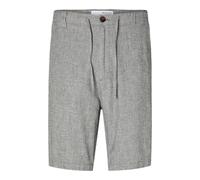 SELECTED HOMME Herren Slhregular-brody Linen Shorts Noos, Sky Captain/Detail:mixed W. Oatmeal, L
