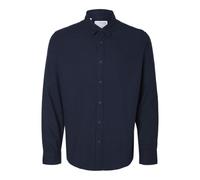 Langarmhemd SELECTED HOMME "SLHSLIMOWEN-FLANNEL SHIRT LS NOOS" Gr. M, N-Gr, blau (dark sapphire) Herren Hemden (43385731-M) dark sapphire