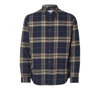 Selected Homme Herren Slhslimowen-Flannel Shirt Ls Noos Hemd, Sky Captain 1, L EU