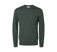 Selected Pullover TRAY – 100% Merinowolle, Rundhalsausschnitt, Dunkelgrün XL