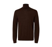 SELECTED HOMME Regular Fit Rollkragenpullover aus reiner Merinowolle Modell 'TRAY' in Dunkelbraun, Größe L