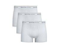 Boxershorts SELECTED HOMME "SLHLIAM 3-PACK TRUNK NOOS", Herren, Gr. XL, weiß, Jersey, Obermaterial: 95% Baumwolle, 5% Elasthan, unifarben, eng, Unterhosen (44162728-XL) weiß