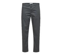 Stoffhose SELECTED HOMME "SLH196-STRAIGHT-NEW MILES FLEX PANT NOOS" Gr. 34, Länge 32, grau (dark shadow) Herren Hosen Stoffhosen (62178522-34)