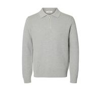 SELECTED HOMME Regular Fit Strickpullover aus Bio-Baumwolle Modell 'DANE' in Hellgrau, Größe L