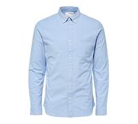 Selected Hemd SLHREGRICK-OX FLEX Regular Fit Baumwoll-Mix Hellblau XXL