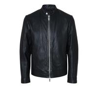 Lederjacke SELECTED "ARCHIVE CLASSIC LEATHER JKT", Herren, Gr. S, schwarz, Obermaterial: 100% Lammleder, unifarben, Rundhals, Jacken (59835752-S) schwarz