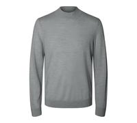 SELECTED MEN - SLHTRAY LS KNIT MERINO MOCK NECK NOOS medium grey melange - Gr. - M