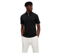 Poloshirt SELECTED HOMME "SLHFAVE ZIP SS POLO NOOS" Gr. L, schwarz (black) Herren Shirts (19483328-L) black