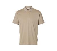 SELECTED HOMME Herren Slhfave Button Ss Polo Noos, Oatmeal, XL