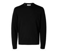 Selected Pullover Tray Rundhalsausschnitt 100% Merinowoll Schwarz L