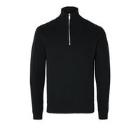 Troyer SELECTED HOMME "SLHDANE LS KNIT STRUCTURE HALF ZIP NOOS" Gr. XXL, schwarz (black) Herren Pullover (35188209-XXL) black