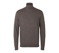 SELECTED HOMME Regular Fit Strickpullover aus reiner Baumwolle Modell 'BERG' in Dunkelbraun Melange, Größe XXL