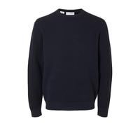 Selected Regular Fit Pullover aus reiner Bio-Baumwolle Modell 'ROSS' in Dunkelblau, Größe XL