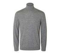 SELECTED HOMME - SLHTRAY LS KNIT MERINO ROLL NECK NOOS medium grey melange - Gr. - XXL