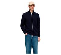Selected Pullover Dane Vollreißverschluss aus reiner Baumwolle Sky Captain XXL