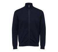 Selected Homme Strickjacke Berg Pima-Baumwolle Regular Fit Vollreißverschluss Marineblau meliert L