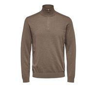 Selected Berg Halbzippullover 2XL Teak / Detail Melange