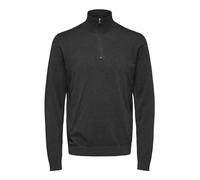 SELECTED HOMME Troyer Berg Half-Zip Cardigan – 100% Baumwolle, meliert, Anthrazit, Gr. M
