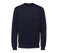 Selected Strickpullover Berg – Herren Rundhals Regular Fit Baumwolle Dunkelblau Größe M