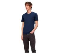 Selected Roland Kurzarm-t-shirt 3 Einheiten M Black / Navy Blazer / Bright White