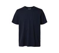 Selected Homme Blau Herren T-Shirt Slhaspen Slub Ss O-Neck Tee Noos M