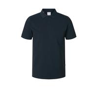 Poloshirt SELECTED HOMME "SLHSLIM-ATLAS SS POLO D", Herren, Gr. XXL, blau (schwarz sapphire), Jersey, Obermaterial: 95% Baumwolle, 5% Elasthan, unifarben, modisch, slim fit, Kurzarm, Shirts (85718712-