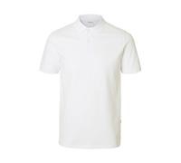 Poloshirt SELECTED HOMME "SLHSLIM-ATLAS SS POLO D", Herren, Gr. L, weiß (hellweiß), Jersey, Obermaterial: 95% Baumwolle, 5% Elasthan, unifarben, slim fit, Shirts (97640013-L) hellweiß