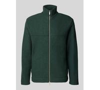 SELECTED HOMME Regular Fit Cardigan aus reinem Woll-Bouclé Modell 'NEALY' in Dunkelgruen, Größe L