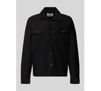 SELECTED HOMME Regular Fit Hemdjacke aus reiner Bio-Baumwolle Modell 'OLIVER' in Black, Größe XL