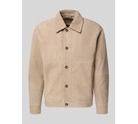 SELECTED HOMME Regular Fit Lederjacke aus echtem Ziegen-Velours Modell 'LANCE' in Sand, Größe XXL